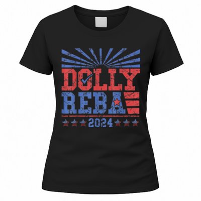 Vintage Dolly And Reba 2024 Make America Fancy Again Women's T-Shirt