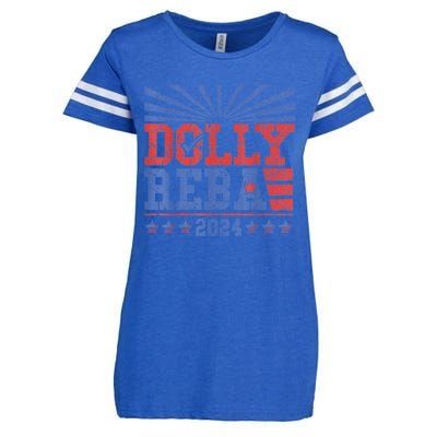 Vintage Dolly And Reba 2024 Make America Fancy Again Enza Ladies Jersey Football T-Shirt