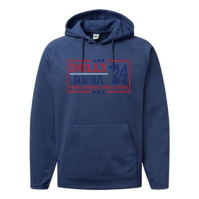 Vintage Dolly And Reba 2024 Make America Fancy Again America Style Performance Fleece Hoodie