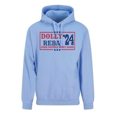 Vintage Dolly And Reba 2024 Make America Fancy Again America Style Unisex Surf Hoodie