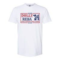 Vintage Dolly And Reba 2024 Make America Fancy Again America Style Softstyle CVC T-Shirt