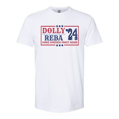 Vintage Dolly And Reba 2024 Make America Fancy Again America Style Softstyle CVC T-Shirt