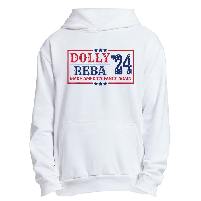 Vintage Dolly And Reba 2024 Make America Fancy Again America Style Urban Pullover Hoodie