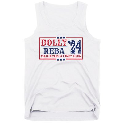 Vintage Dolly And Reba 2024 Make America Fancy Again America Style Tank Top