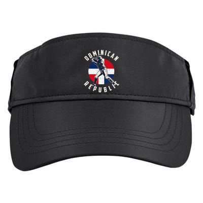 Vintage Dominican Baseball Batter Dominican Republic Flag Adult Drive Performance Visor