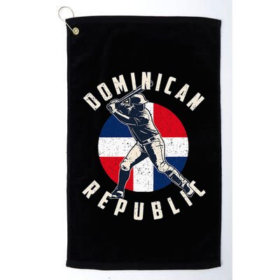 Vintage Dominican Baseball Batter Dominican Republic Flag Golf Towel