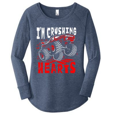 Valentines Day Big Truck Off Road Racing Women's Perfect Tri Tunic Long Sleeve Shirt