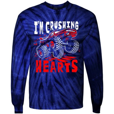 Valentines Day Big Truck Off Road Racing Tie-Dye Long Sleeve Shirt