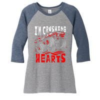 Valentines Day Big Truck Off Road Racing Women's Tri-Blend 3/4-Sleeve Raglan Shirt