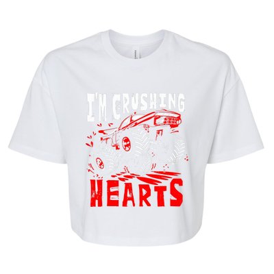 Valentines Day Big Truck Off Road Racing Bella+Canvas Jersey Crop Tee