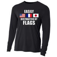 Vexillology Distracted By Flags Cooling Performance Long Sleeve Crew