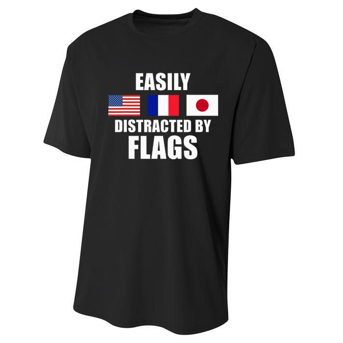 Vexillology Distracted By Flags Performance Sprint T-Shirt