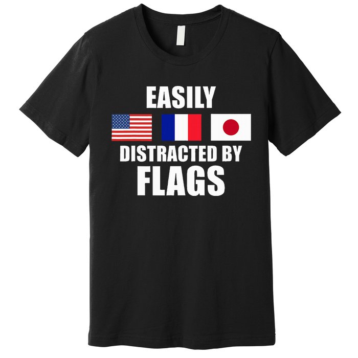 Vexillology Distracted By Flags Premium T-Shirt