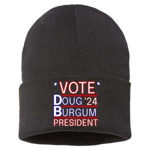 Vote Doug Burgum 2024 Doug Burgum For Presidential Election Sustainable Knit Beanie