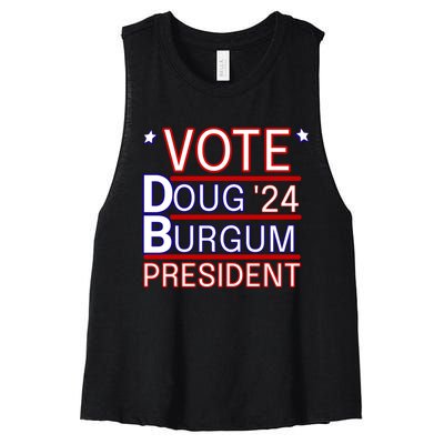 Vote Doug Burgum 2024 Doug Burgum For Presidential Election Women's Racerback Cropped Tank