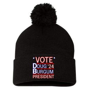 Vote Doug Burgum 2024 Doug Burgum For Presidential Election Pom Pom 12in Knit Beanie