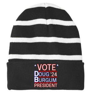 Vote Doug Burgum 2024 Doug Burgum For Presidential Election Striped Beanie with Solid Band