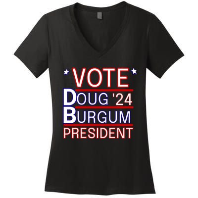 Vote Doug Burgum 2024 Doug Burgum For Presidential Election Women's V-Neck T-Shirt