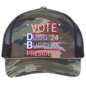 Vote Doug Burgum 2024 Doug Burgum For Presidential Election Retro Rope Trucker Hat Cap