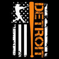 Vintage Detroit Baseball American Us Flag Poster