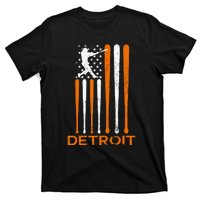 Vintage Detroit Baseball Soul American US Flag T-Shirt