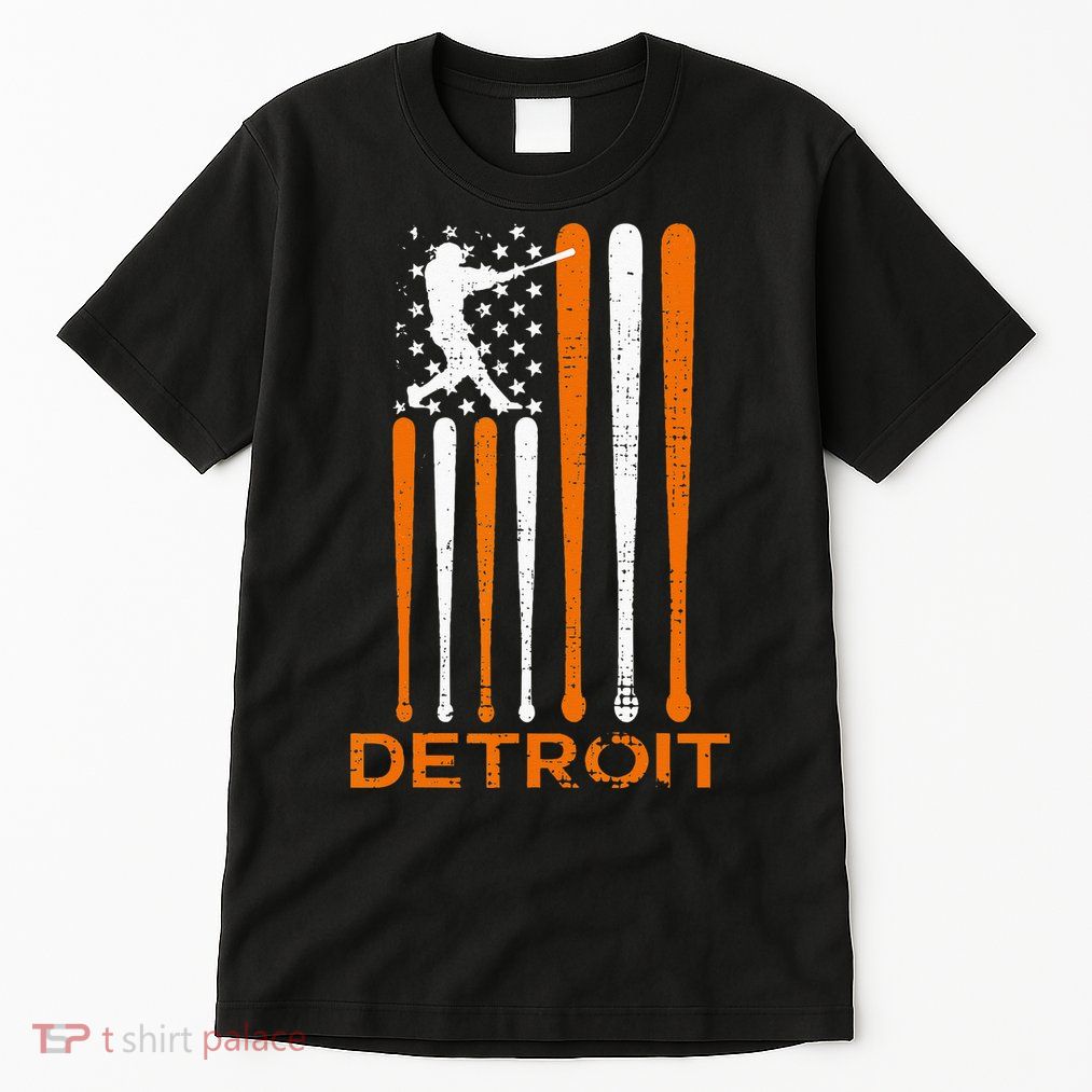 Vintage Detroit Baseball Soul American US Flag Tall T-Shirt