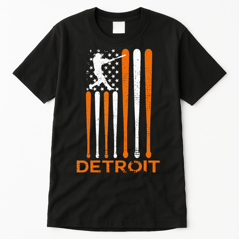 Vintage Detroit Baseball Soul American US Flag Tall T-Shirt