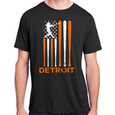 Vintage Detroit Baseball Soul American US Flag Adult ChromaSoft Performance T-Shirt