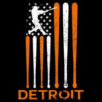 Vintage Detroit Baseball Soul American US Flag Poster