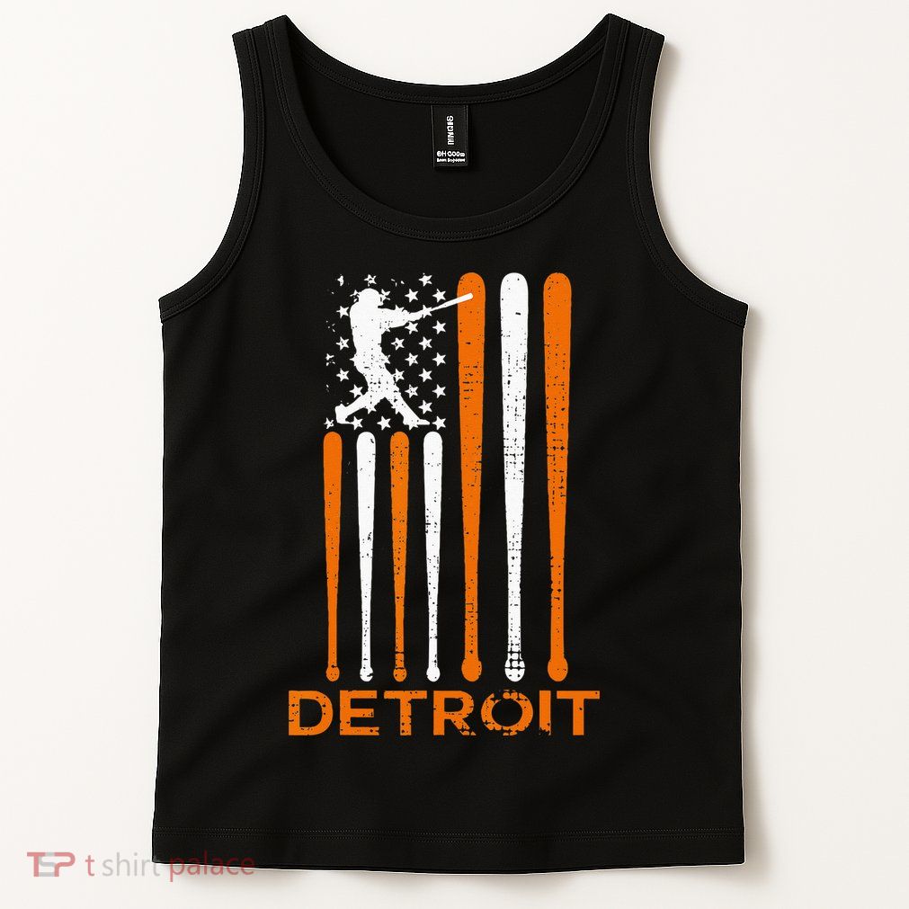 Vintage Detroit Baseball Soul American US Flag Tank Top