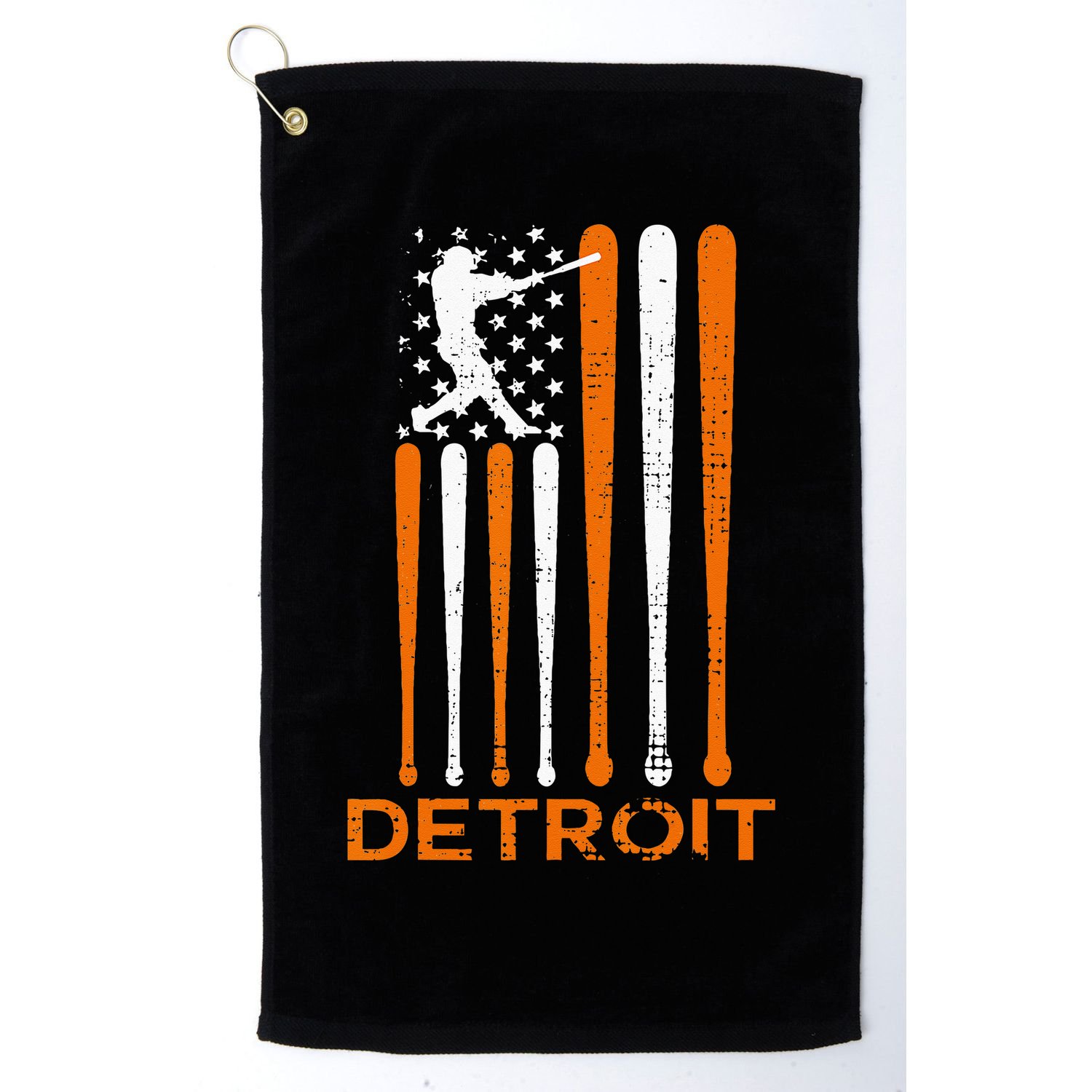 Vintage Detroit Baseball Soul American US Flag Golf Towel