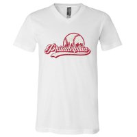 Vintage Distressed Baseball Lovers V-Neck T-Shirt