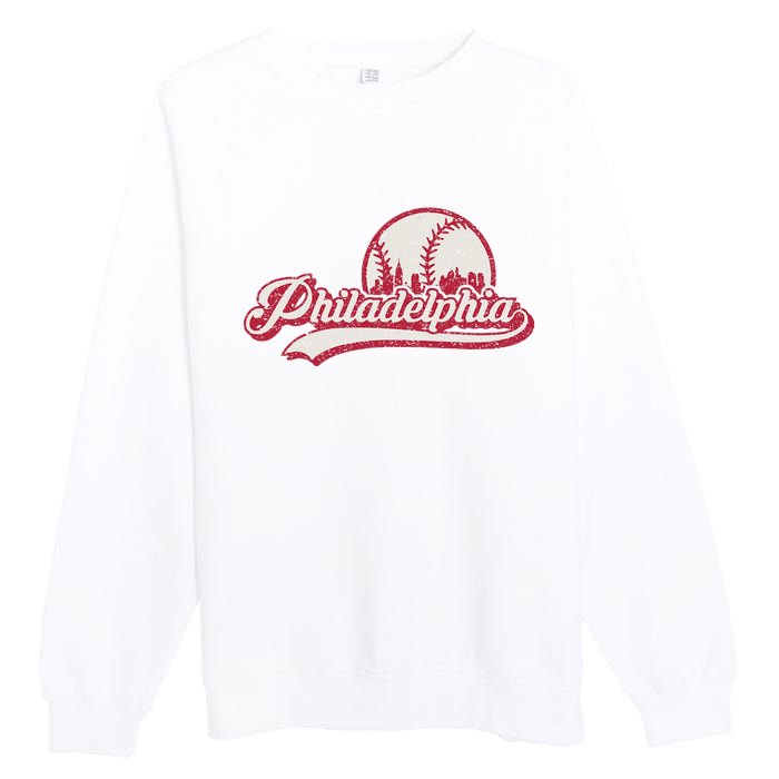 Vintage Distressed Baseball Lovers Premium Crewneck Sweatshirt