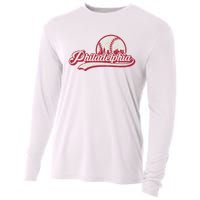 Vintage Distressed Baseball Lovers Cooling Performance Long Sleeve Crew