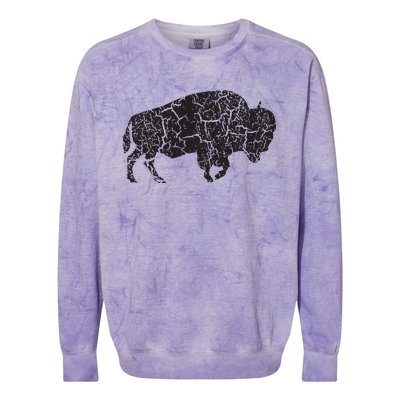 Vintage Distressed Bison Colorblast Crewneck Sweatshirt