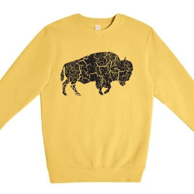 Vintage Distressed Bison Premium Crewneck Sweatshirt