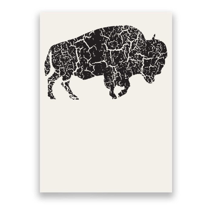 Vintage Distressed Bison Poster