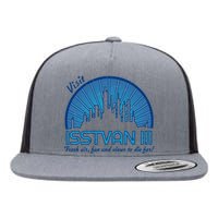 Visit (Dark Blue) Flat Bill Trucker Hat