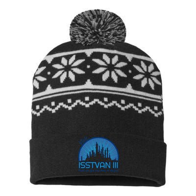 Visit (Dark Blue) USA-Made Snowflake Beanie