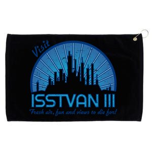 Visit (Dark Blue) Grommeted Golf Towel