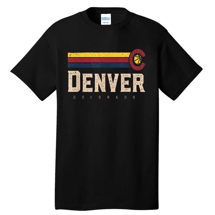 Vintage Denver Basketball CO Retro Bball Denver Tall T-Shirt