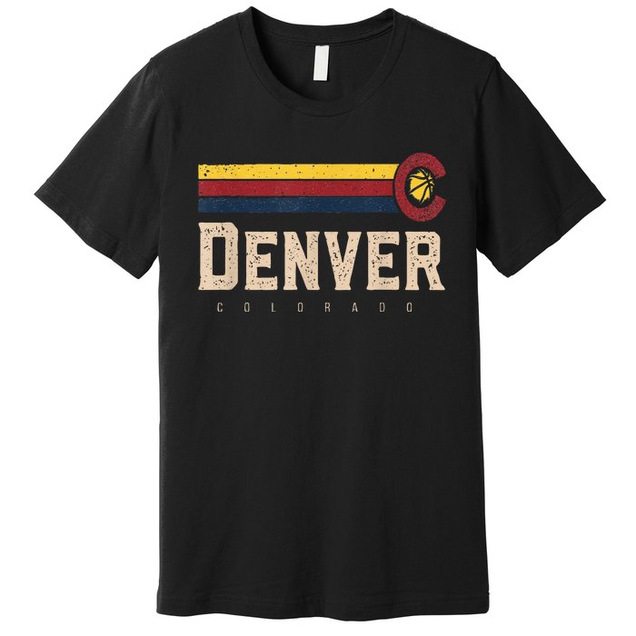 Vintage Denver Basketball CO Retro Bball Denver Premium T-Shirt