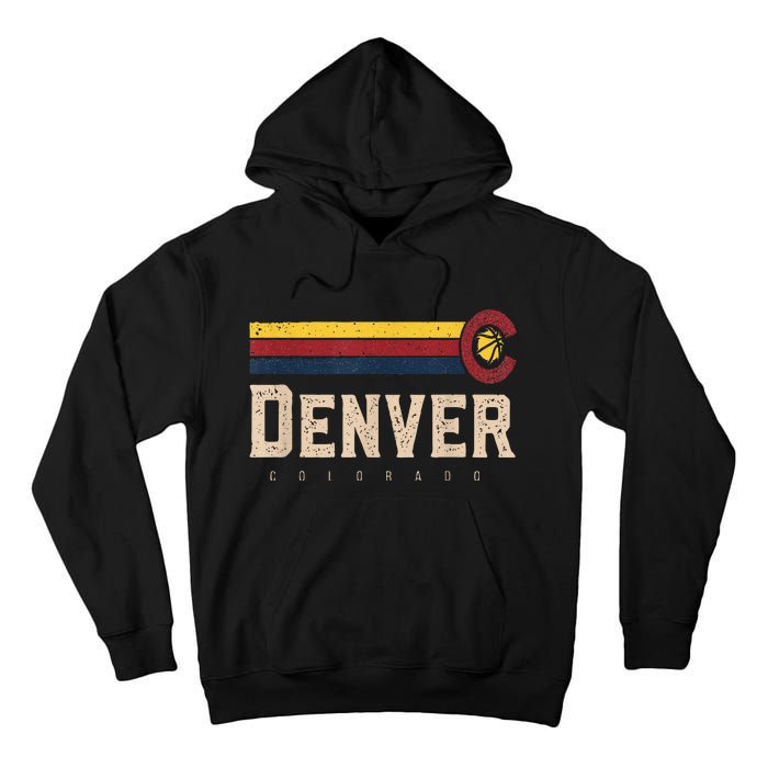 Vintage Denver Basketball CO Retro Bball Denver Tall Hoodie