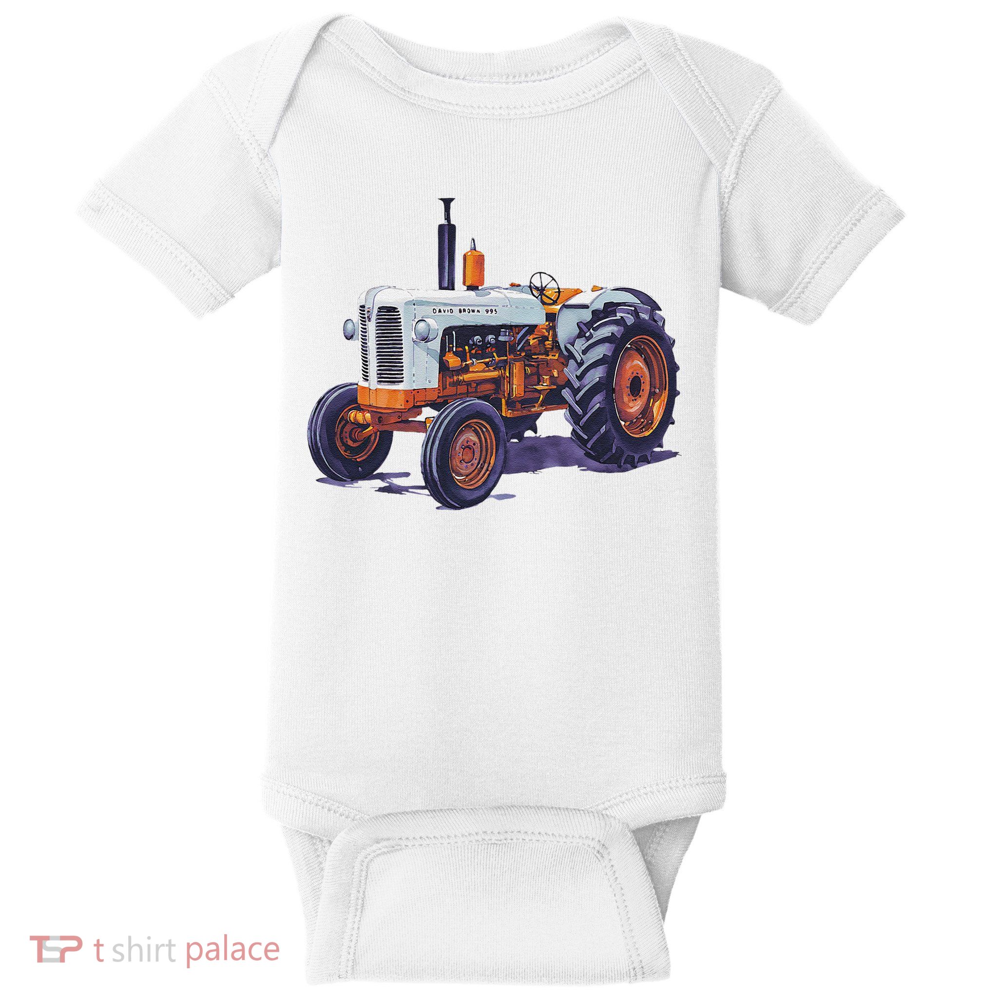 Vintage David Brown Utility Tractor 995 Farming Baby Bodysuit