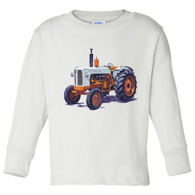 Vintage David Brown Utility Tractor 995 Farming Toddler Long Sleeve Shirt