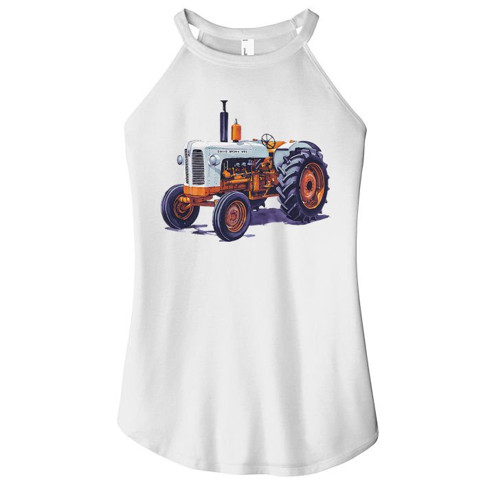 Vintage David Brown Utility Tractor 995 Farming Women's Perfect Tri Rocker Tank