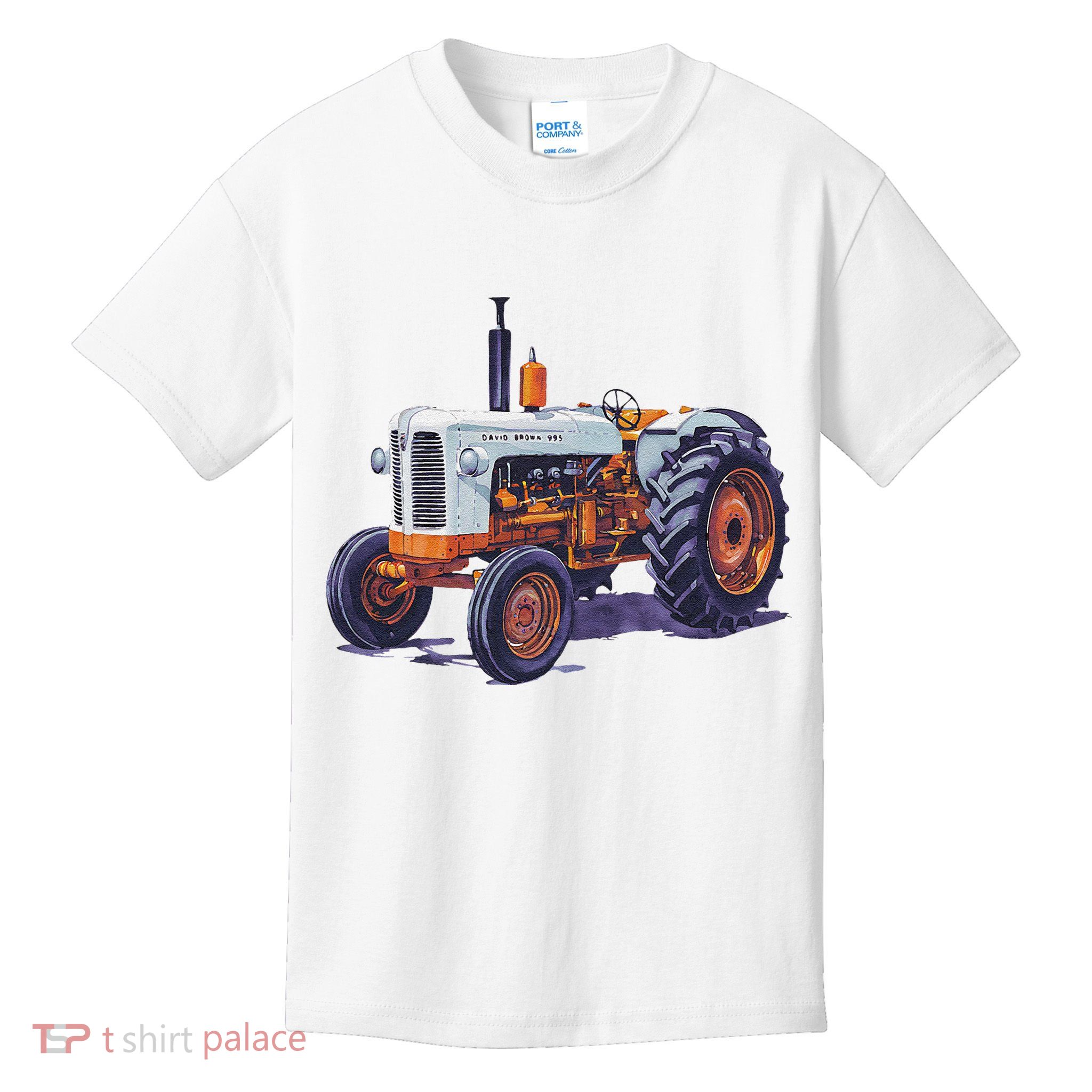 Vintage David Brown Utility Tractor 995 Farming Kids T-Shirt
