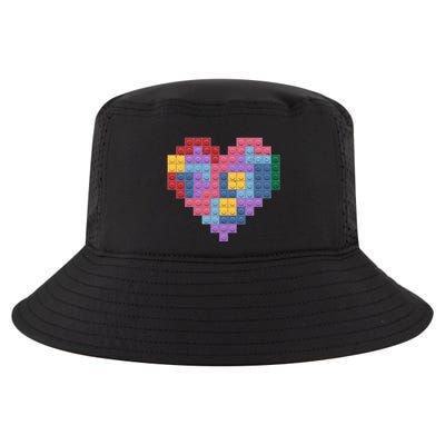 Valentines Day Blocks Pixelated Heart Bricks Cool Comfort Performance Bucket Hat