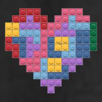 Valentines Day Blocks Pixelated Heart Bricks Garment-Dyed Heavyweight T-Shirt