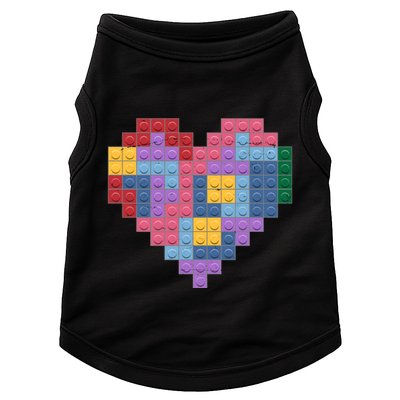 Valentines Day Blocks Pixelated Heart Bricks Doggie Tank